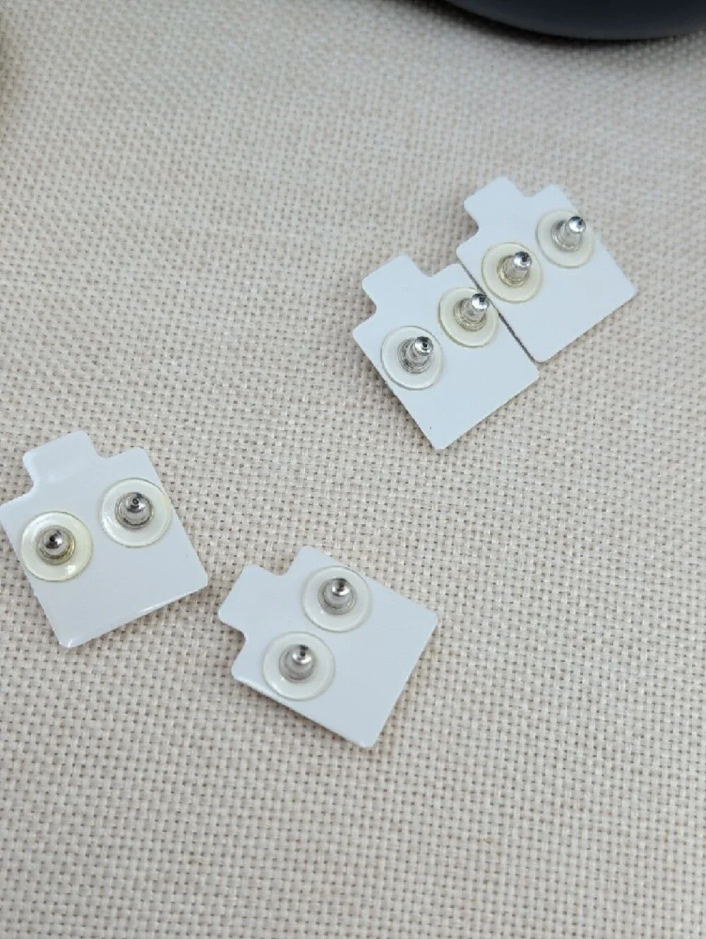 Vintage 925 Sterling Silver Multicolor Crystal Stud Earrings Set of 4